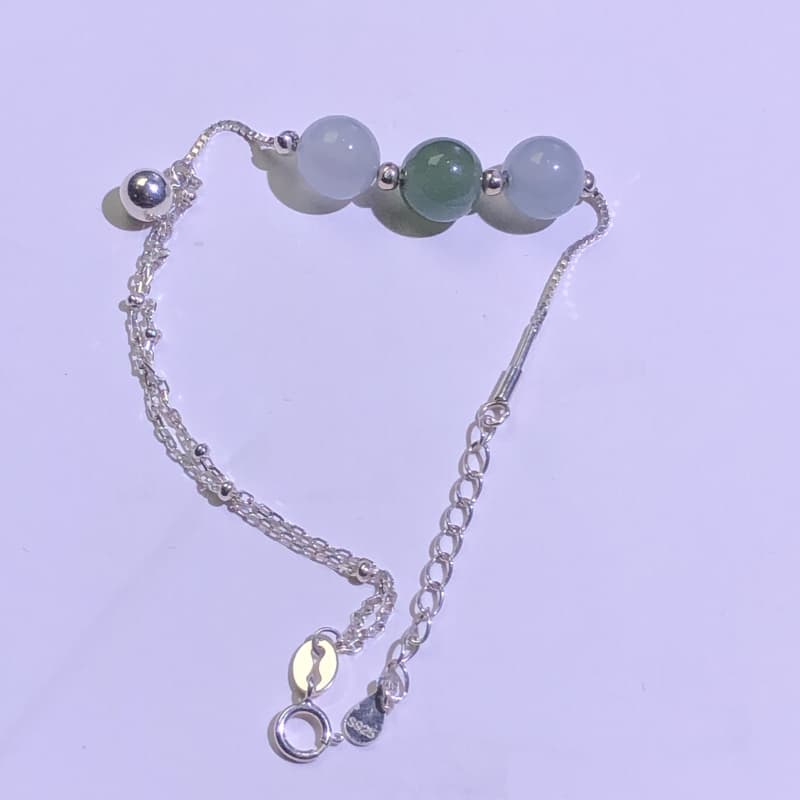 缅甸翡翠漂亮女款手链925镶嵌